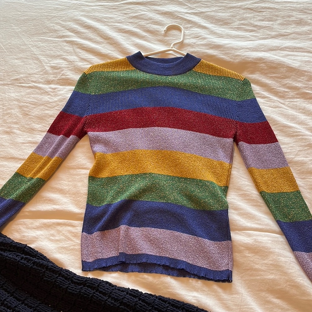 Sparkly multicolored holiday top